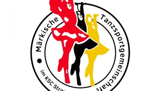 Logo des Vereines Märkische Tanzsportgemeinschaft im KSC Strausberg — Silhouetten dreier tanzender Frauen